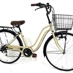 普段使い未使用　26型シティサイクル6段変速　ベージュ
