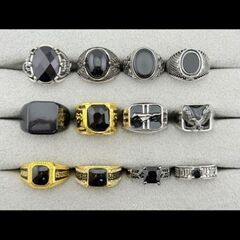J→→→m18-1001 ヴィンテージ リング 指輪 オニキス風...