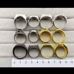 J→→→m18-950 ヴィンテージ リング 指輪 オニキス風 シルバーカラー アクセサリー 素材不明 イミテーション品 昭和レトロ まとめ売り おまとめ 大量の画像
