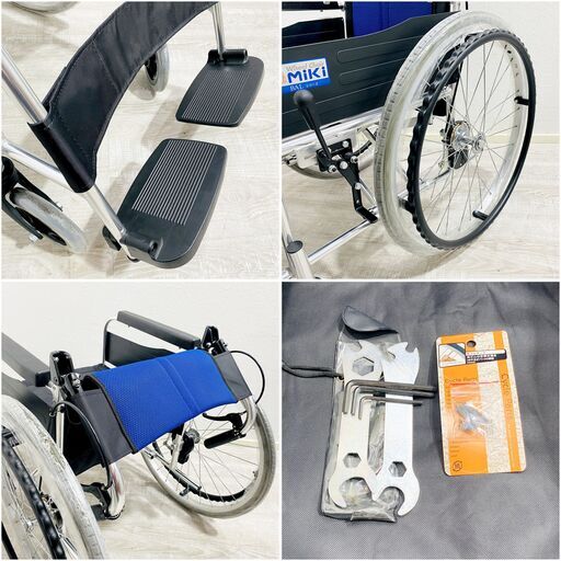 ★未使用展示品★MiKi/自走型/車椅子/BAL-1/座幅40 前座43.5㎝/折りたたみ/スタンダード/ノーパンクタイヤ/介護/介助