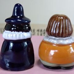南蛮人　陶器人形　2体　(1体は土鈴人形）の画像