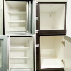 ★美品★ニトリ/キッチンボード/食器棚/幅90cm/レジューム 90AG-S DBR/高機能レール/ハイタイプ/ソフトクローズ/NITORI/E0EQ0105の画像