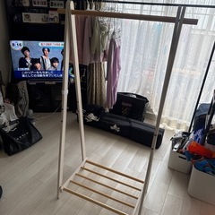 折りたたみ式 木製ハンガーラック 幅85cm