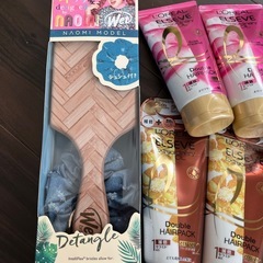 新品まとめて9点　スティーブンノル　ブリーチケアマスターシャンプー　ロレアルヘアパック　未使用　ウェットブラシ　パドルディタングラー　シュシュ付　NAOMI MODELの画像