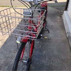 654  ブリヂストン新機種電動アシスト自転車ハイディB26インチレッドアルミボディーの画像