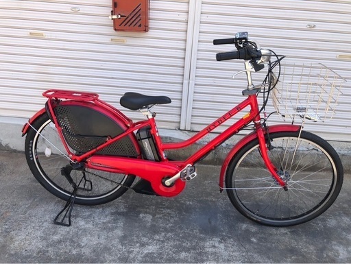 654  ブリヂストン新機種電動アシスト自転車ハイディB26インチレッドアルミボディー