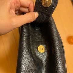 型押し ハンドバッグ　ブラック②の画像