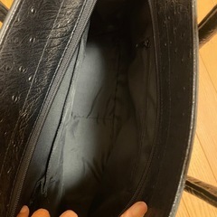 型押し ハンドバッグ　ブラック②の画像