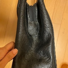 型押し ハンドバッグ　ブラック②の画像