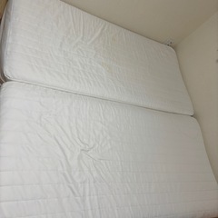 無印 脚付マットレスボンネルコイルシングル2台