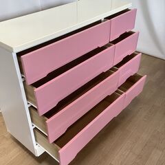 No.74　三友ファニチャー　ピーチシリーズチェスト　ピンク（豊橋市収集業務課リユース家具）の画像