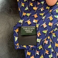 J.CREW（ジェイクルー）ネクタイ シルク100% フラッグ柄 紺 ビジネスの画像