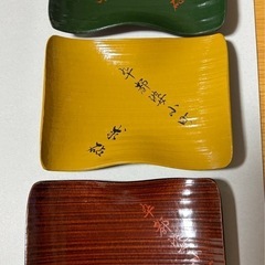 新品！　京漆器　謡曲題名入り　菓子皿　5枚の画像