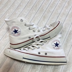 converse コンバース　ハイカット　24センチ　白　オフホワイトの画像