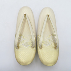 草履・バッグセット 草履バッグセット 礼装用 フォーマル ゴールド系 佐賀錦 24.0cm Lサイズ 披露宴 着物バッグ  未使用品 【キモノオフ野々市若松店】の画像