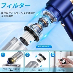 ハンディクリーナー 多機能ミニ掃除機 32000PA 車用掃除機 コードレスの画像
