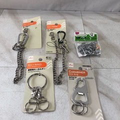 [八3859]　ダイソー　カラビナリング付き、　キーホルダーカラ...