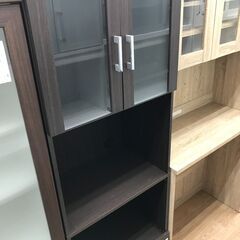 ★ジモティ割あり★ ニトリ 食器棚 ダークブラウン H178×W60×D40 クリーニング済み KJ9881の画像