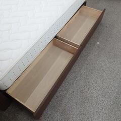 ジモティー見た！で5%OFF【シングルベッド】ドリームベッド Serta サータ Simmons シモンズ ベッド マットレス付き 引き出し付き:ブラウンの画像