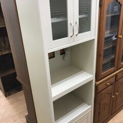 ★ジモティ割あり★  スリム食器棚 ホワイト H180×W60×...