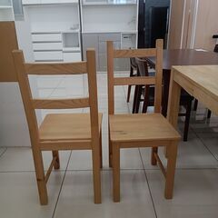 ★ジモティ割あり★ IKEA ダイニングセット ライトブラウン H75×D75×W125 クリーニング済み HJ6499の画像