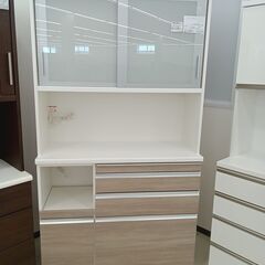 ★ジモティ割あり★ 松田家具 レンジボード ホワイト H206×...