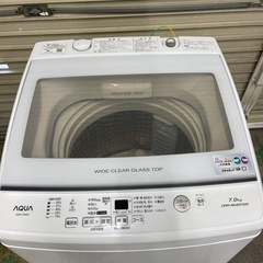 AQUA 全自動洗濯機 7.0kg 2021年製 洗濯機 アクア ホワ