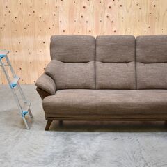 ≪zyt2126ジ≫ 3人掛けハイバックソファ 布張り 幅約175cm コンパクト/小さめ ② ファブリック/ニトリ製？/コウテイ？/中古家具/宮城県仙台市 70425-11の画像