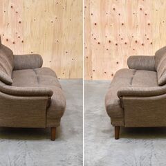 ≪zyt2126ジ≫ 3人掛けハイバックソファ 布張り 幅約175cm コンパクト/小さめ ② ファブリック/ニトリ製？/コウテイ？/中古家具/宮城県仙台市 70425-11の画像