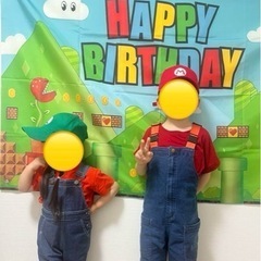 マリオ誕生日 背景 写真 フォトブース　誕生日背景　マリオ　バースデイ　の画像