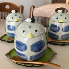 かわいい茶碗蒸しセット　スプーン、トレー付き　差し上げます