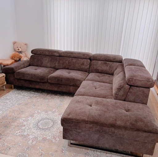 カウチソファー　ダークブラウン