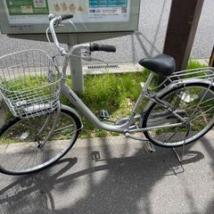 自転車　No.255　Panasonic　シティサイクル　シルバ...