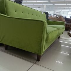 ★ジモティ割あり★  ソファ グリーン H73×D80×W177 クリーニング済み HJ6508の画像