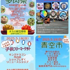 子供フリーマーケット&メダカ祭&多肉祭　「青空市」合同イベ…