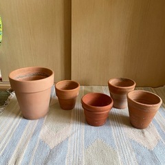 used 植木鉢 テラコッタ 素焼き ５個