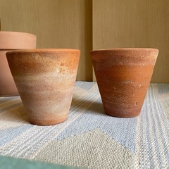used 植木鉢 テラコッタ 素焼き ５個の画像
