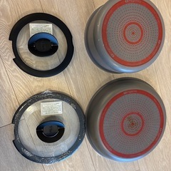 【引き取り歓迎】T-fal ティファール フレーズグレー フライパン・鍋・蓋セット（3点）※ガス火専用の画像