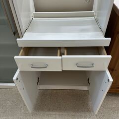 ★ジモティ割あり★TJ11582  レンジ台 白 H111.5×D42×W59 クリーニング済み の画像