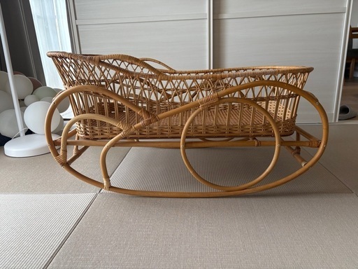 ラタン製　ベビーベッド　ゆりかご　クーファン