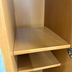 スリム木製キャビネット　収納棚　カントリー風　キッチンキャビネットの画像