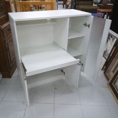 NITORI レンジ台 フォルムN RE9090G 幅90cm ホワイト ニトリ ミドルレンジボード 食器棚 レンジラック キッチン収納 レンジボード 苫小牧西店の画像