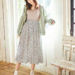 【再募集】GRL プリーツロングスカート ダルメシアン レオパード レディースの画像