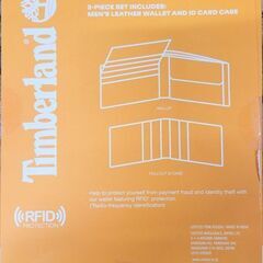 【店頭引き取り限定】Timberland RFID牛革 メンズ2つ折財布＆カードケースセット ブラウン　父の日の画像