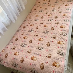 猫柄　シングル敷きパッド