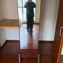 中古　姿見　鏡　アンティーク　木製