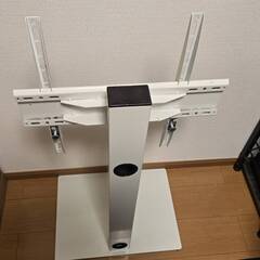 ★美品★ 白い壁寄せスタンド　大型テレビ対応　スイーベルの画像