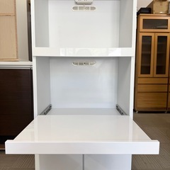 【美品‼️】スリムサイズ♪ 近藤産業 60cm幅レンジボード キッチンボード 食器棚 収納家具 ホワイト♪の画像