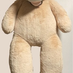 ✨特大くまちゃん✨120cm‼️ふわふわ＆収納付きベージュぬいぐ...