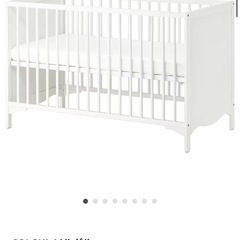 【美品】IKEA ベビーベッド マットレス 布団カバー ガード付き 